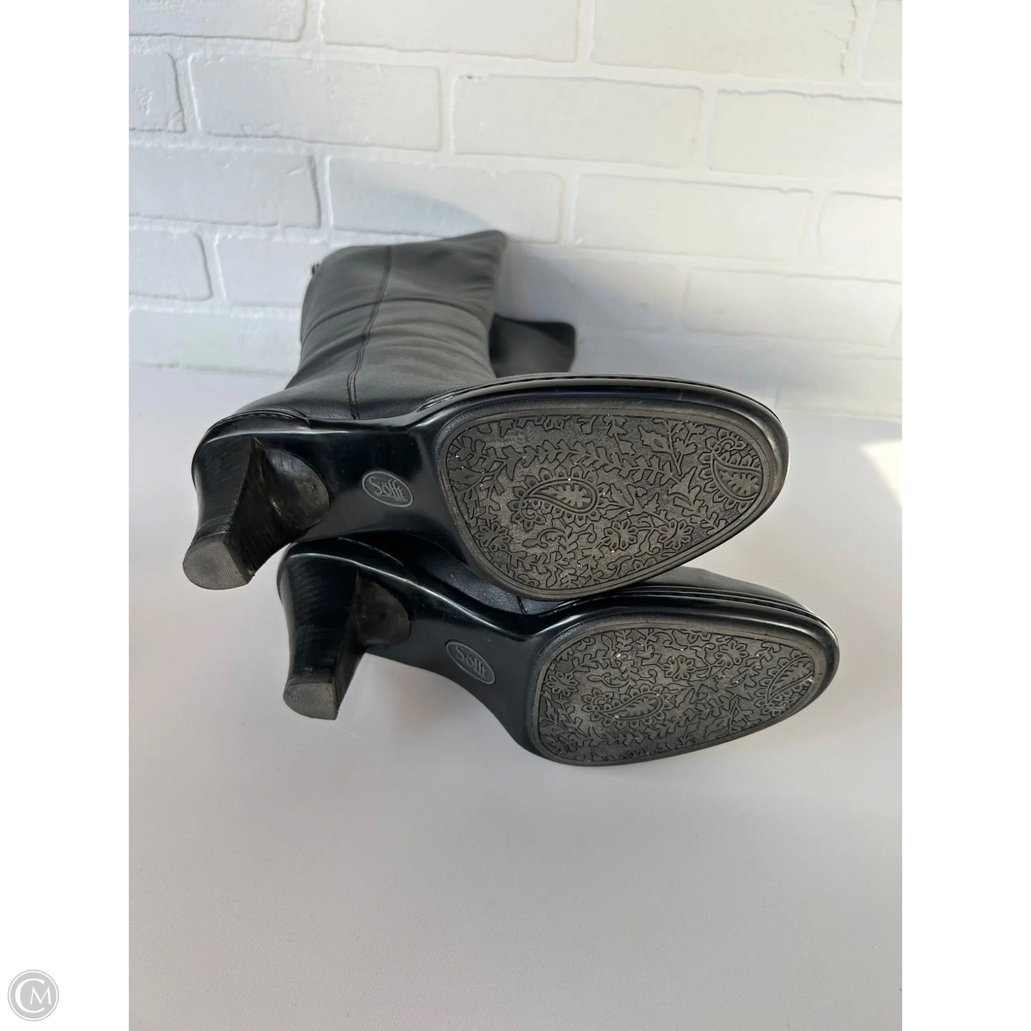 Boots Knee Heels By Sofft In Black, Size: 9