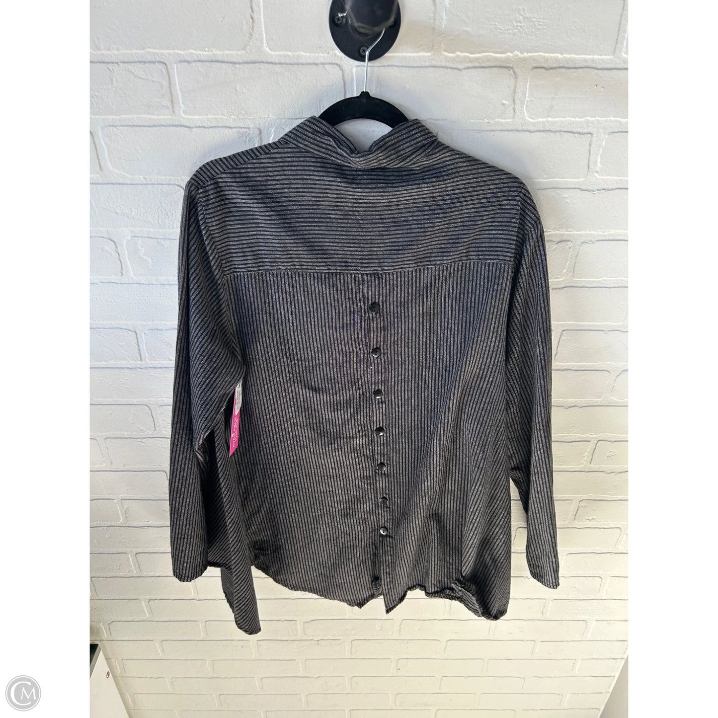 Top Long Sleeve By Cmc In Black & White, Size: L