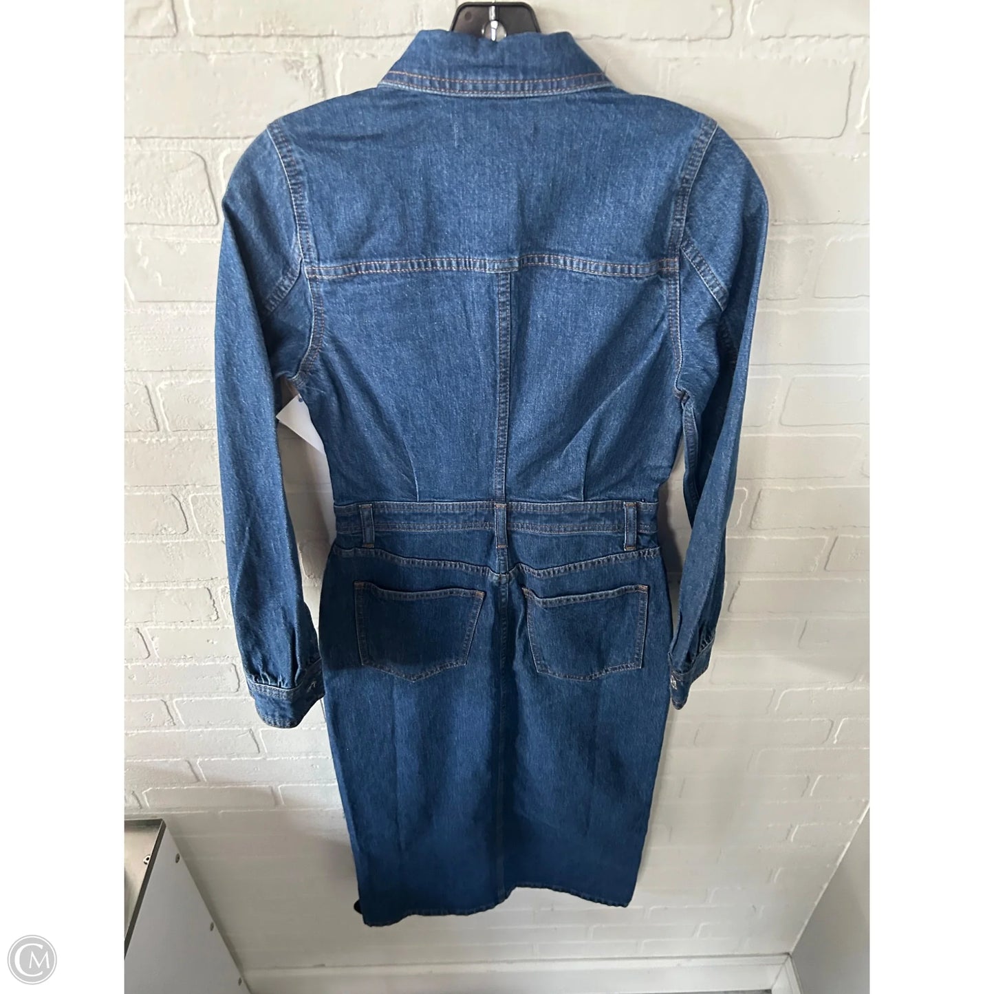 Dress Casual Midi By Madewell In Blue Denim, Size: Xxs