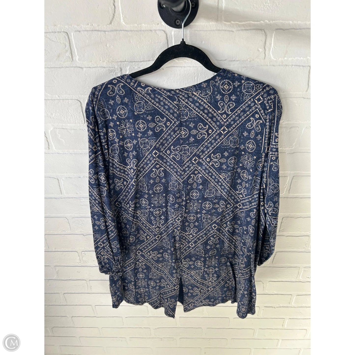 Top 3/4 Sleeve By Lucky Brand In Blue, Size: 2x