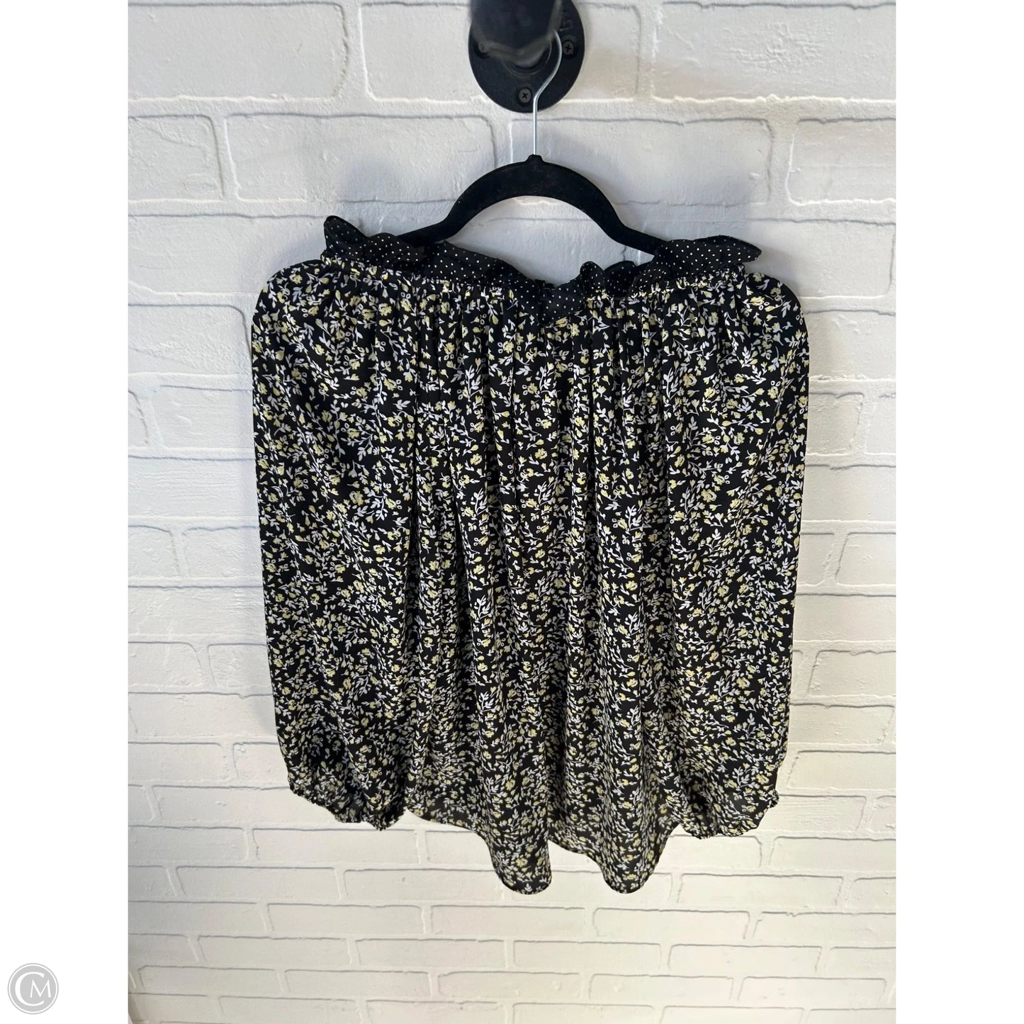 Top Long Sleeve By Dalia In Black & White, Size: L