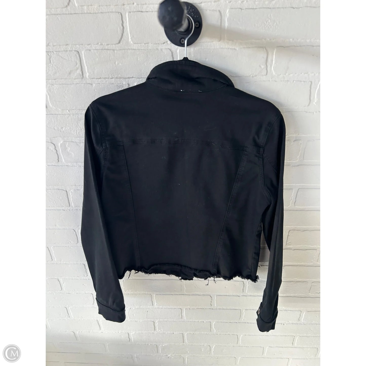 Jacket Denim By Tribute In Black Denim, Size: M