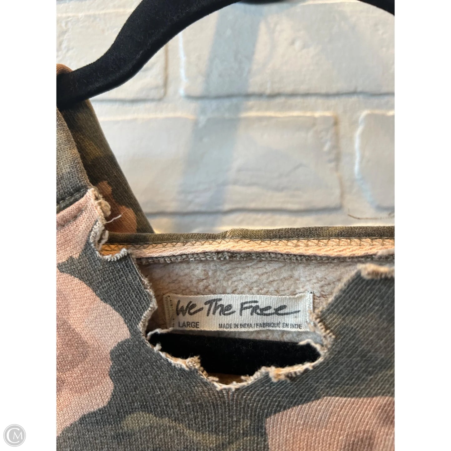 Sweatshirt Hoodie By We The Free In Black & Orange, Size: L