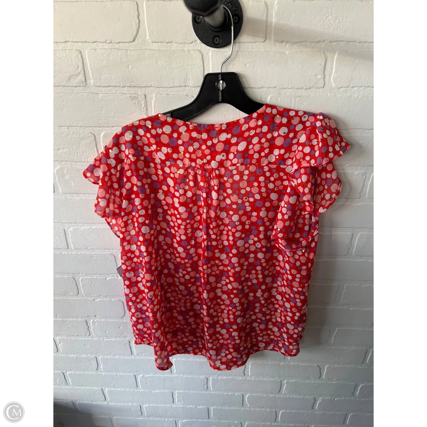 Top Short Sleeve By Molly Bracken In Orange, Size: L
