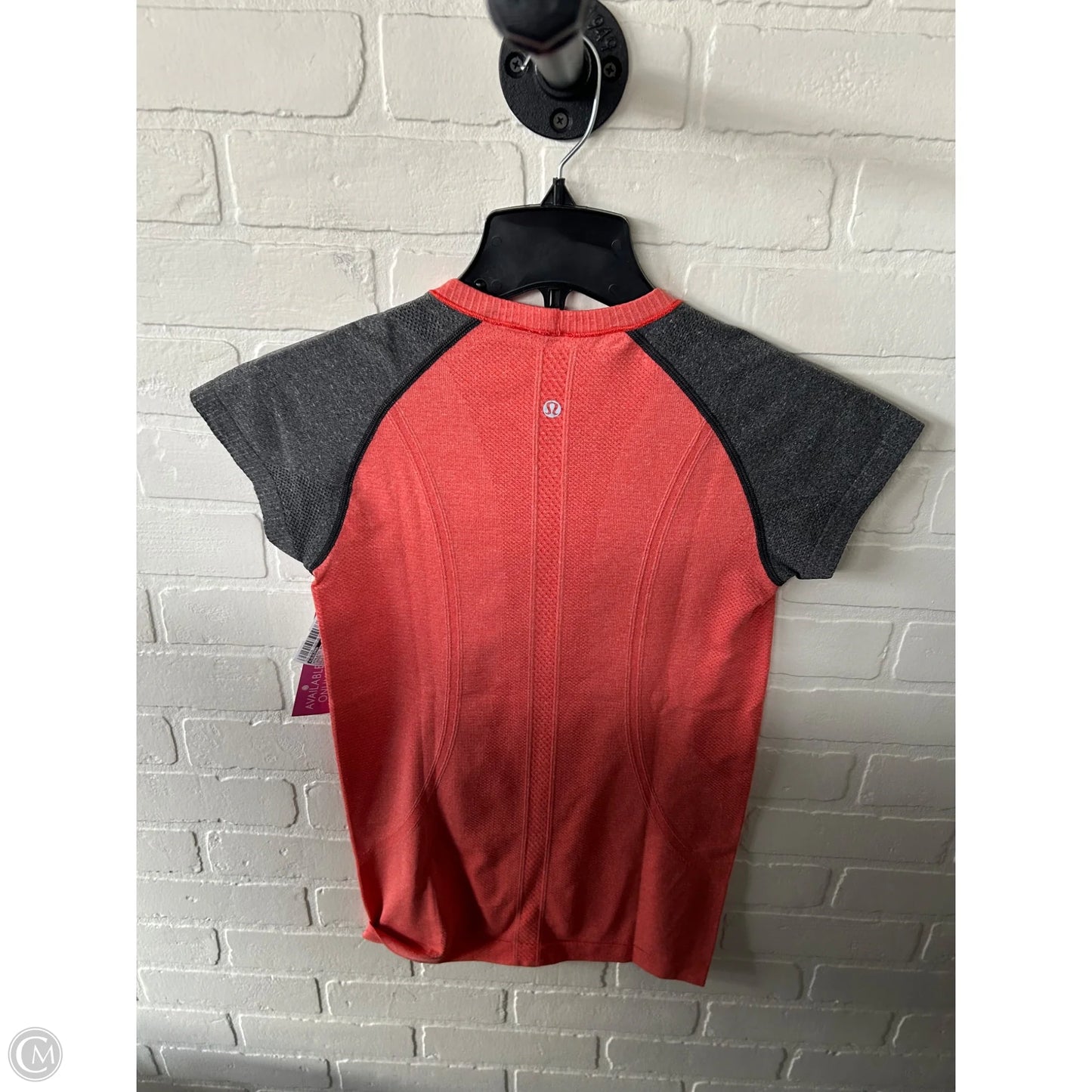 Athletic Top Short Sleeve By Lululemon In Orange, Size: S