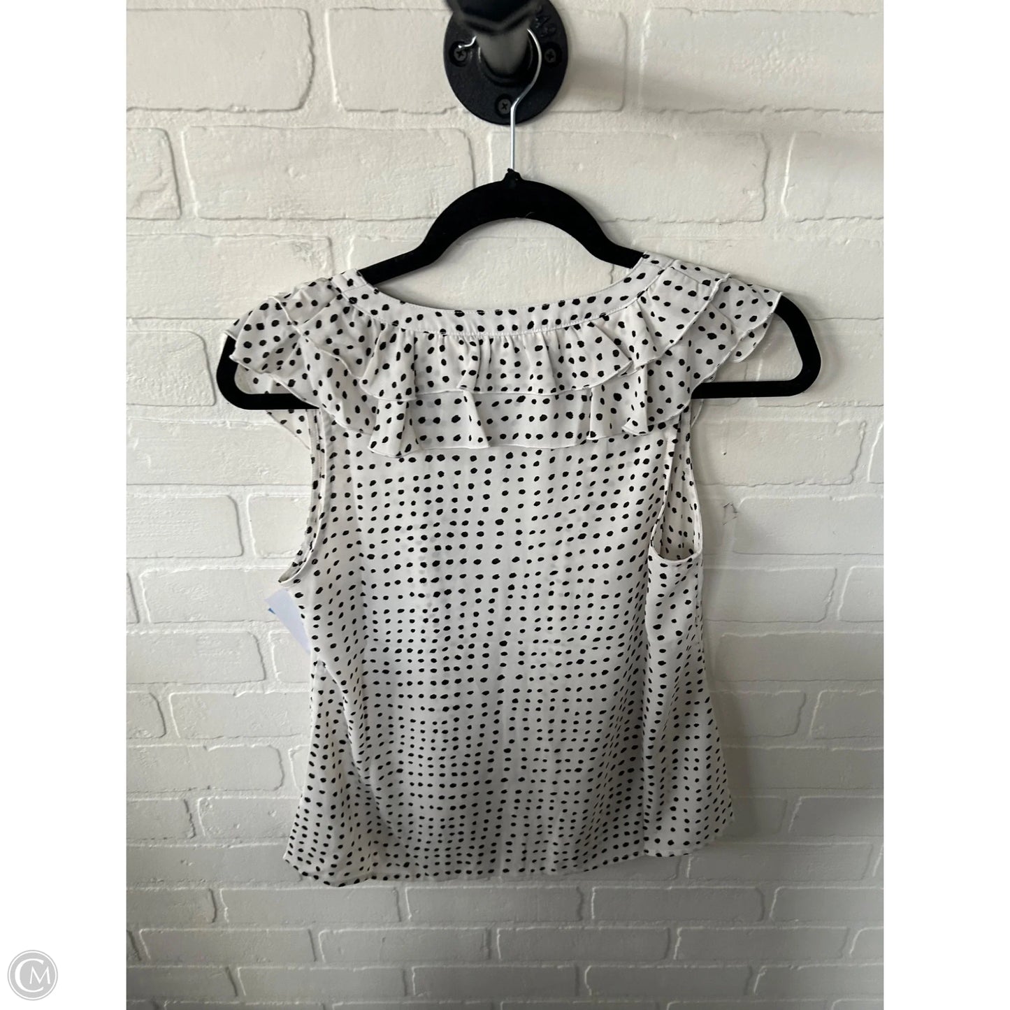 Top Sleeveless By Cabi In Black & White, Size: Xxs