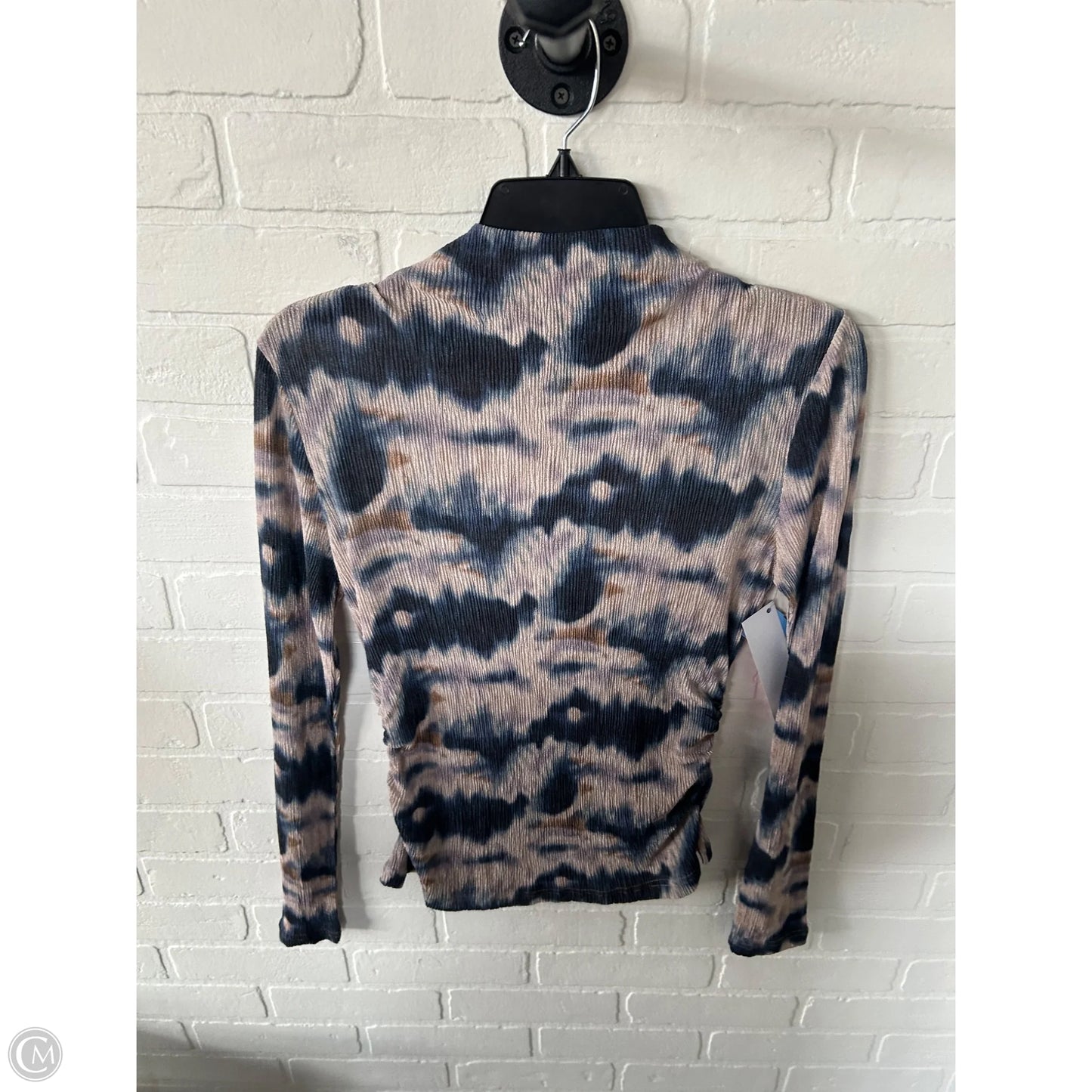 Top Long Sleeve By Charlie B In Blue & Tan, Size: S