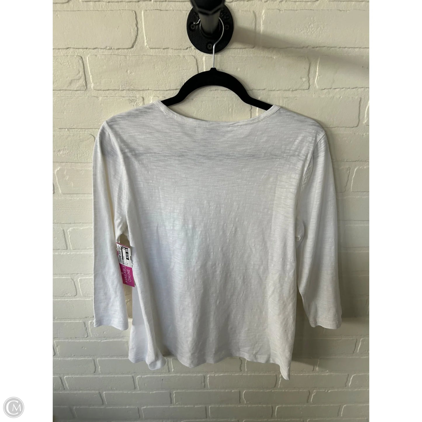 Top 3/4 Sleeve By Chicos In White, Size: M