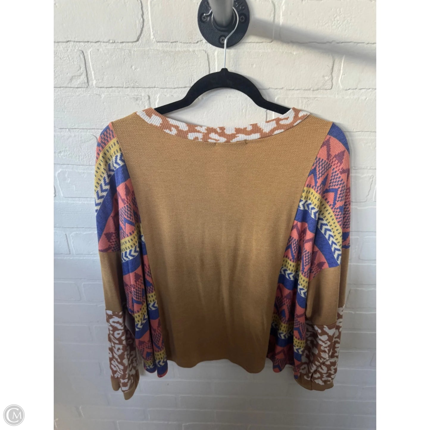 Top Long Sleeve By Ces Femme In Tan, Size: L
