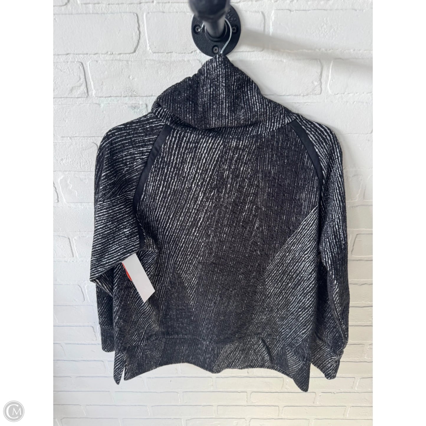 Athletic Top Long Sleeve Collar By Kirkland In Black & White, Size: L