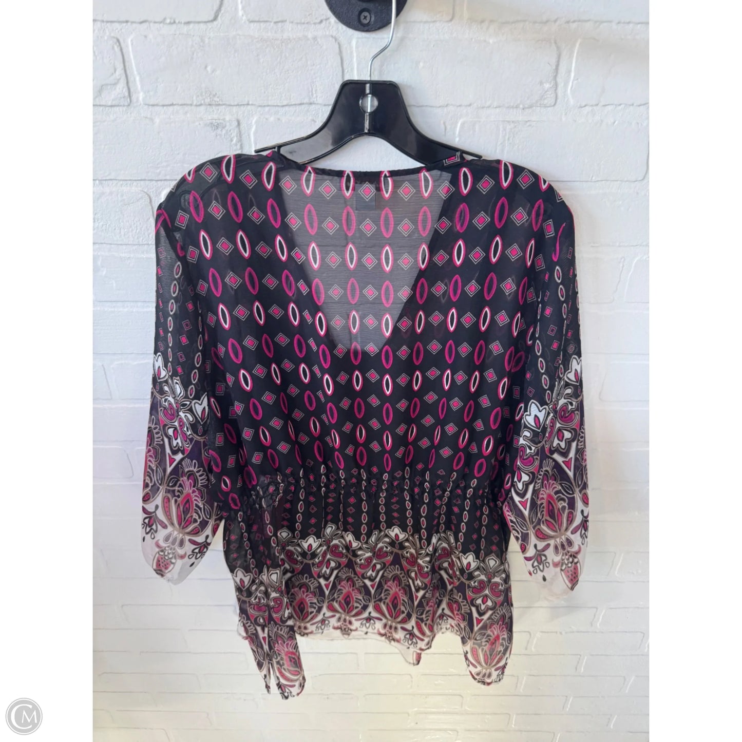 Top 2pc Long Sleeve By Coldwater Creek In Black & White, Size: 1x