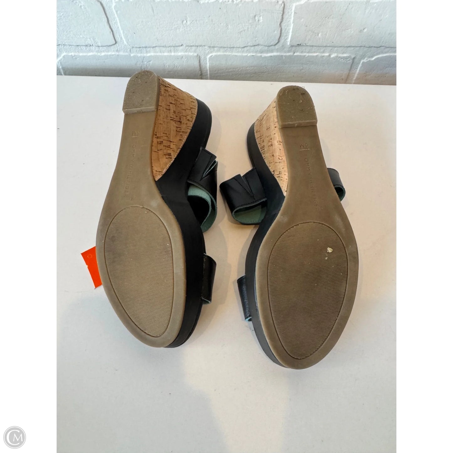 Sandals Heels Wedge By Tommy Hilfiger In Black, Size: 8