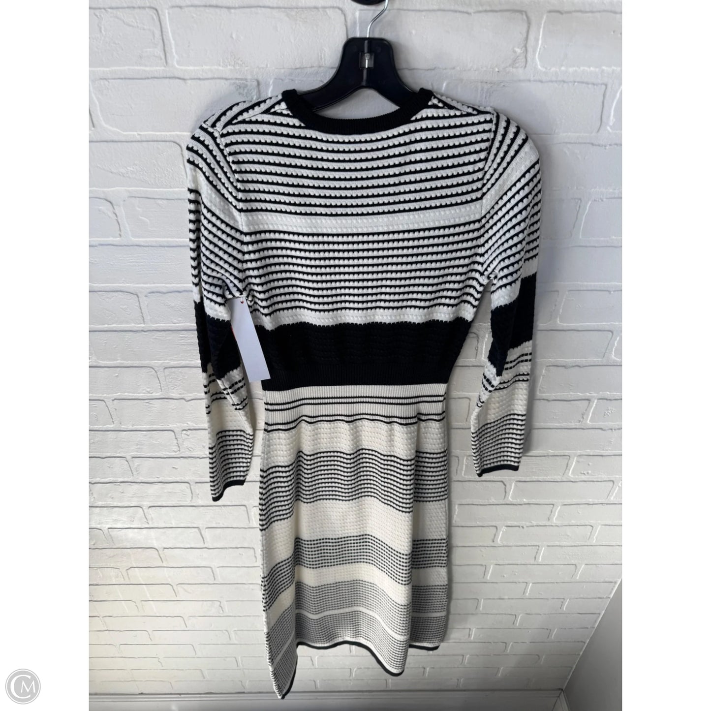 Dress Sweater By Emery Rose In Black & White, Size: M