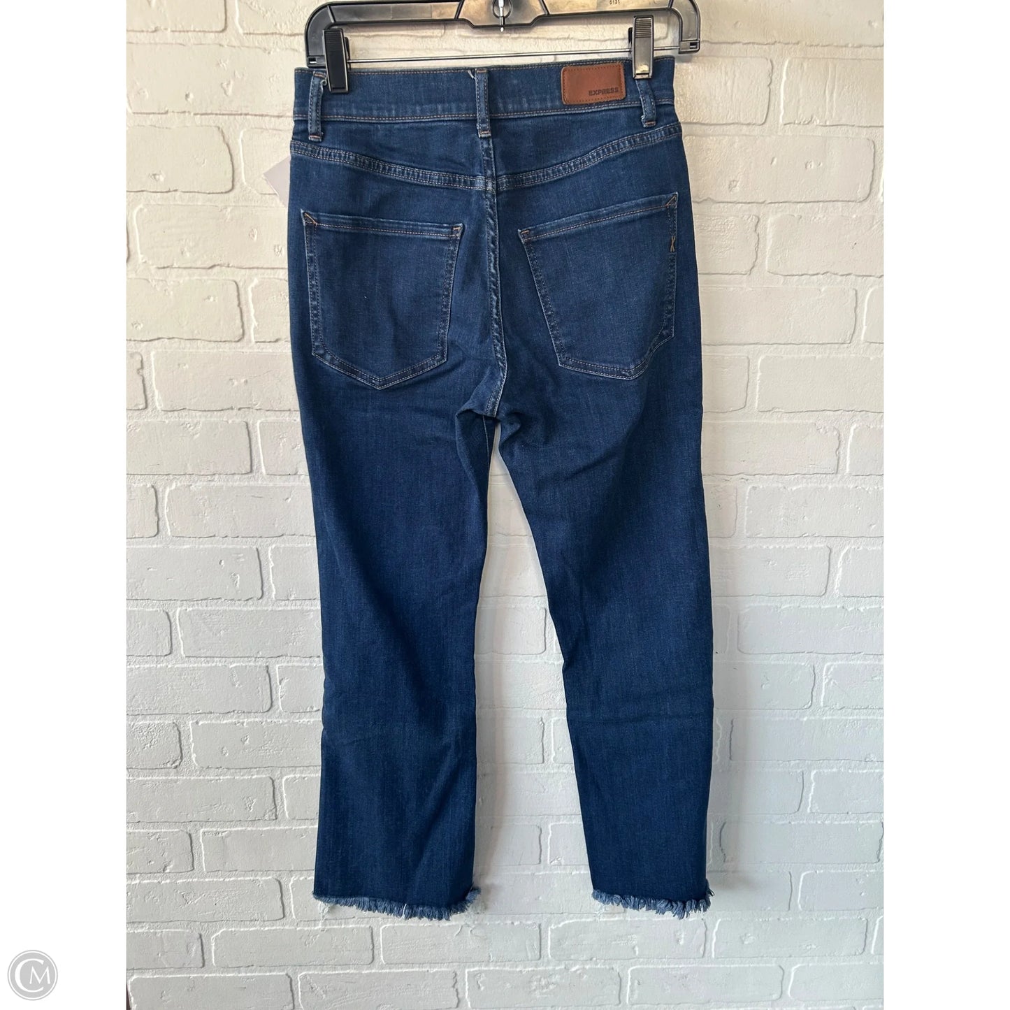 Jeans Cropped By Express In Blue Denim, Size: 4