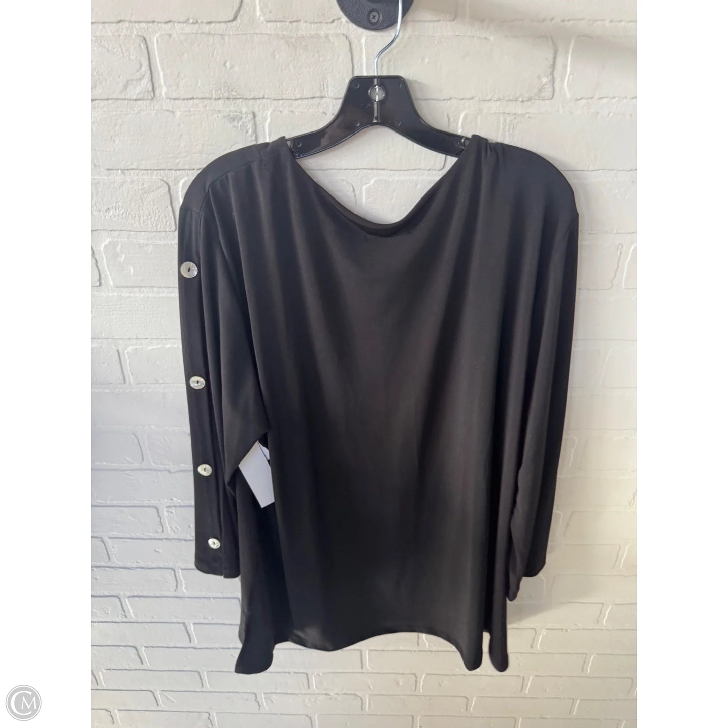 Top Long Sleeve By Jess And Jane In Black, Size: 2x