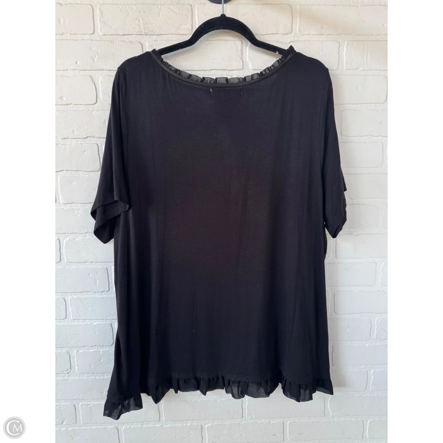Top Short Sleeve By Marled In Black, Size: 2x