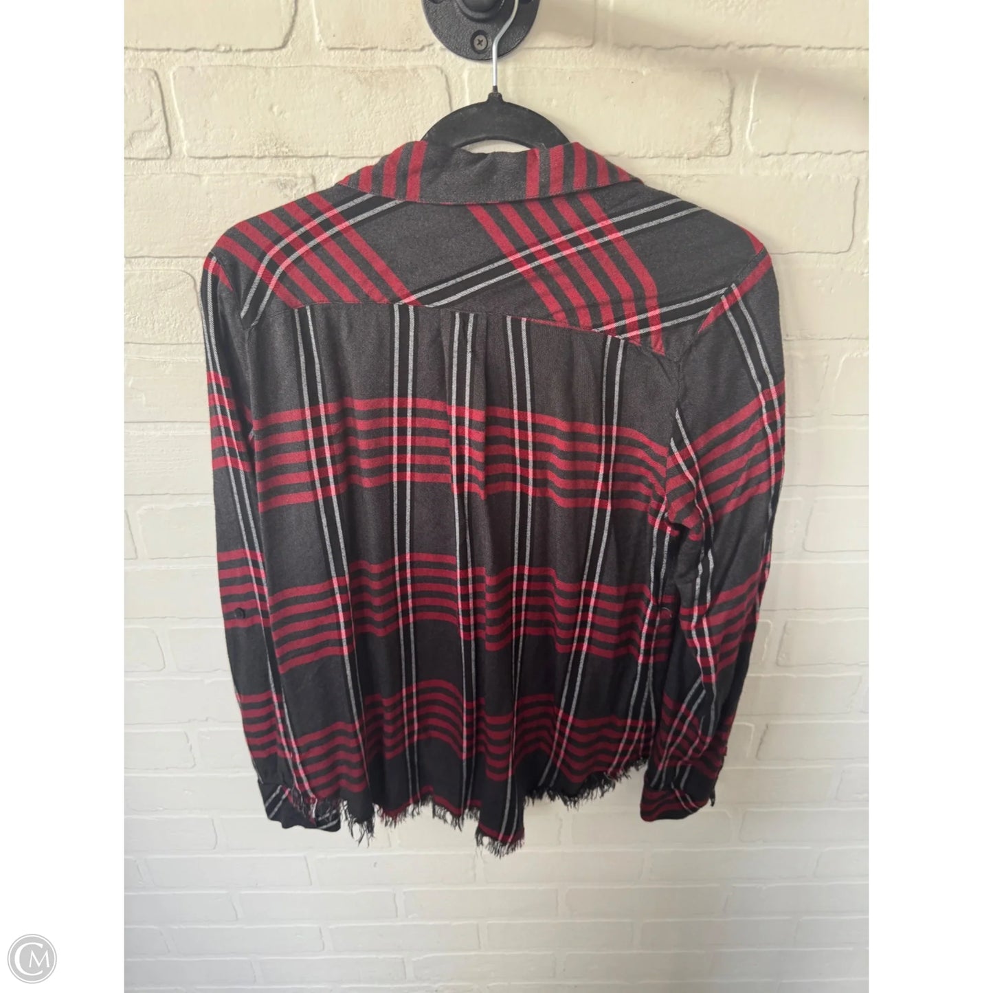 Top Long Sleeve By Dylan In Black & Red, Size: S