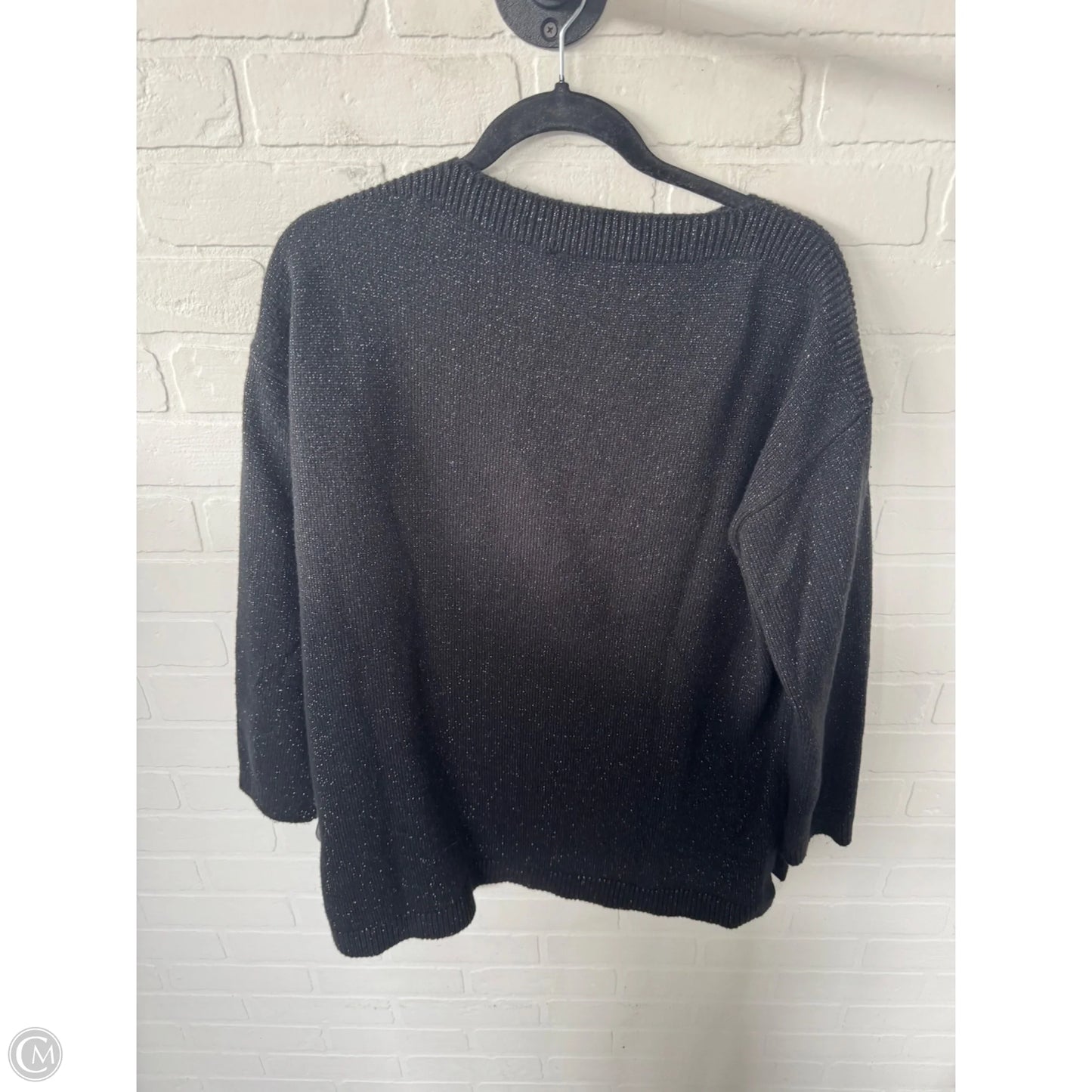Sweater By Ann Taylor In Black & Silver, Size: Xl