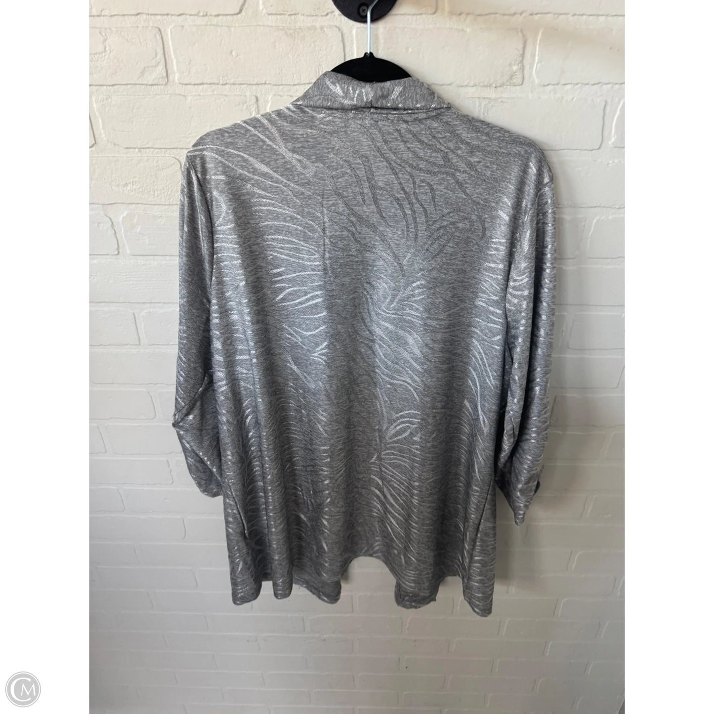 Cardigan By Jm Collections In Silver, Size: 2x