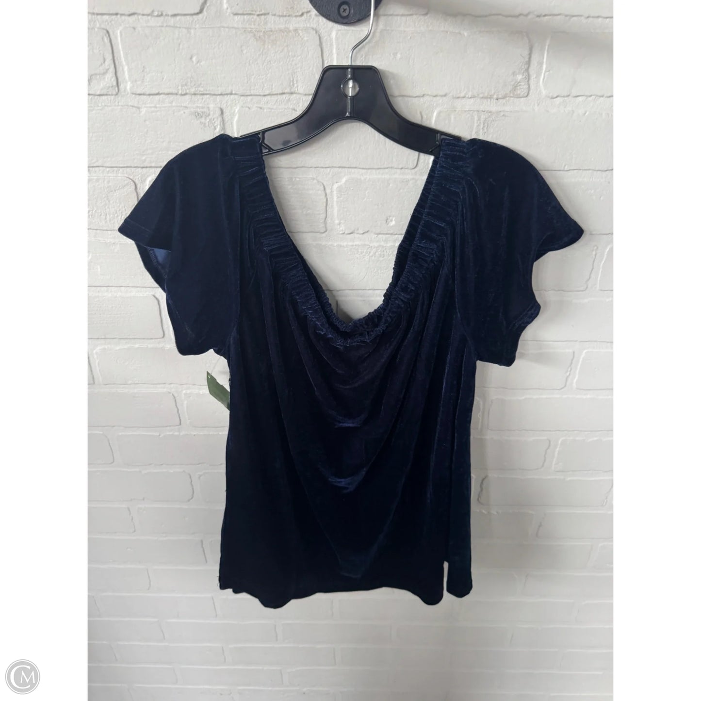 Top Short Sleeve By Lucca Couture In Blue, Size: L
