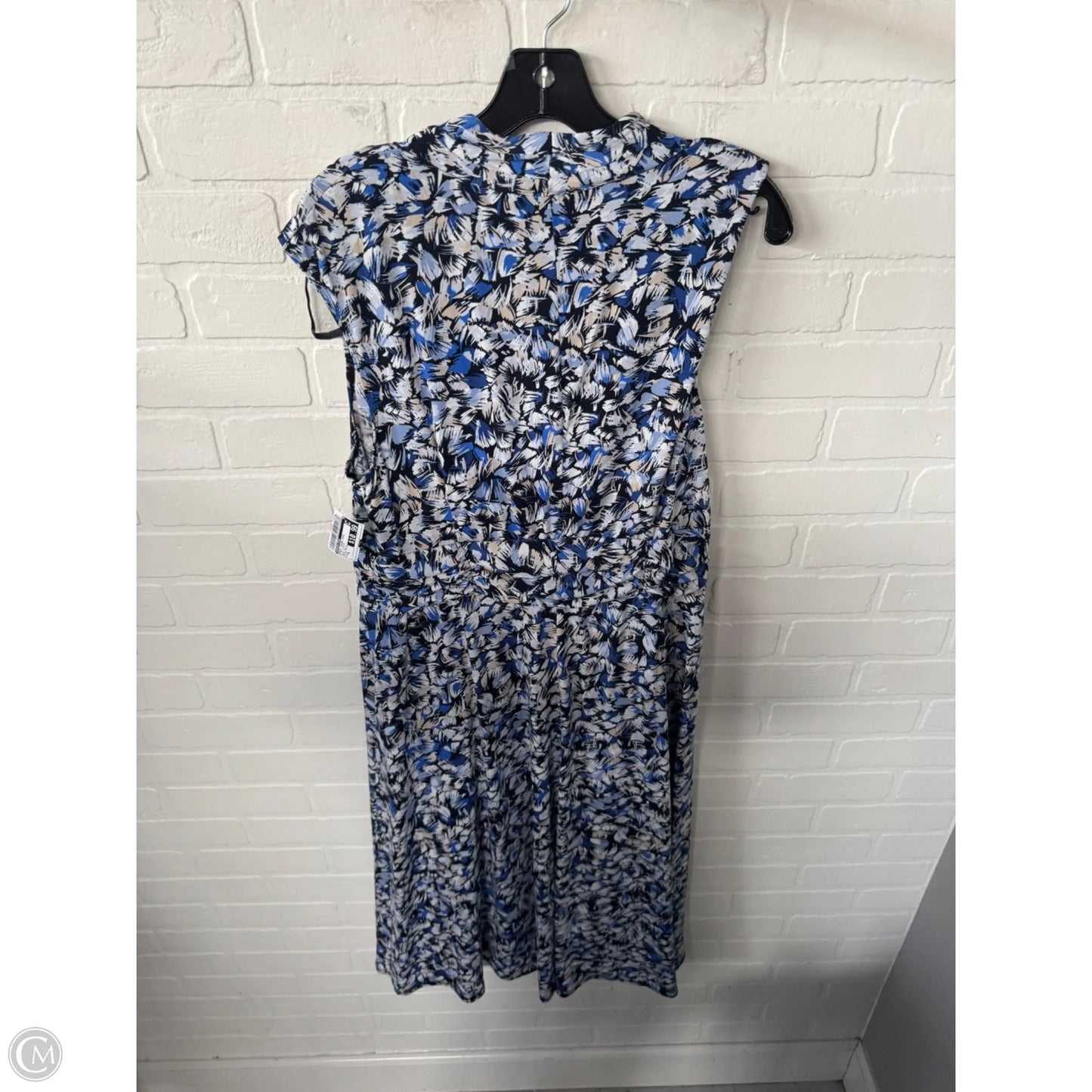 Dress Casual Midi By Perceptions In Blue & White, Size: Xl