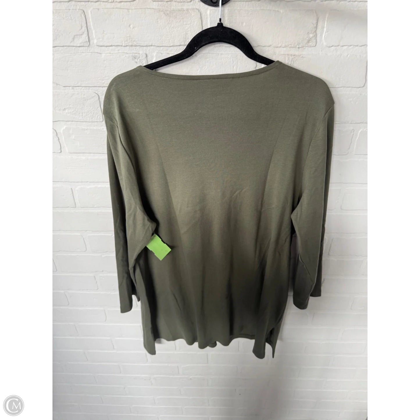 Top 3/4 Sleeve By Karen Scott In Green, Size: Xl