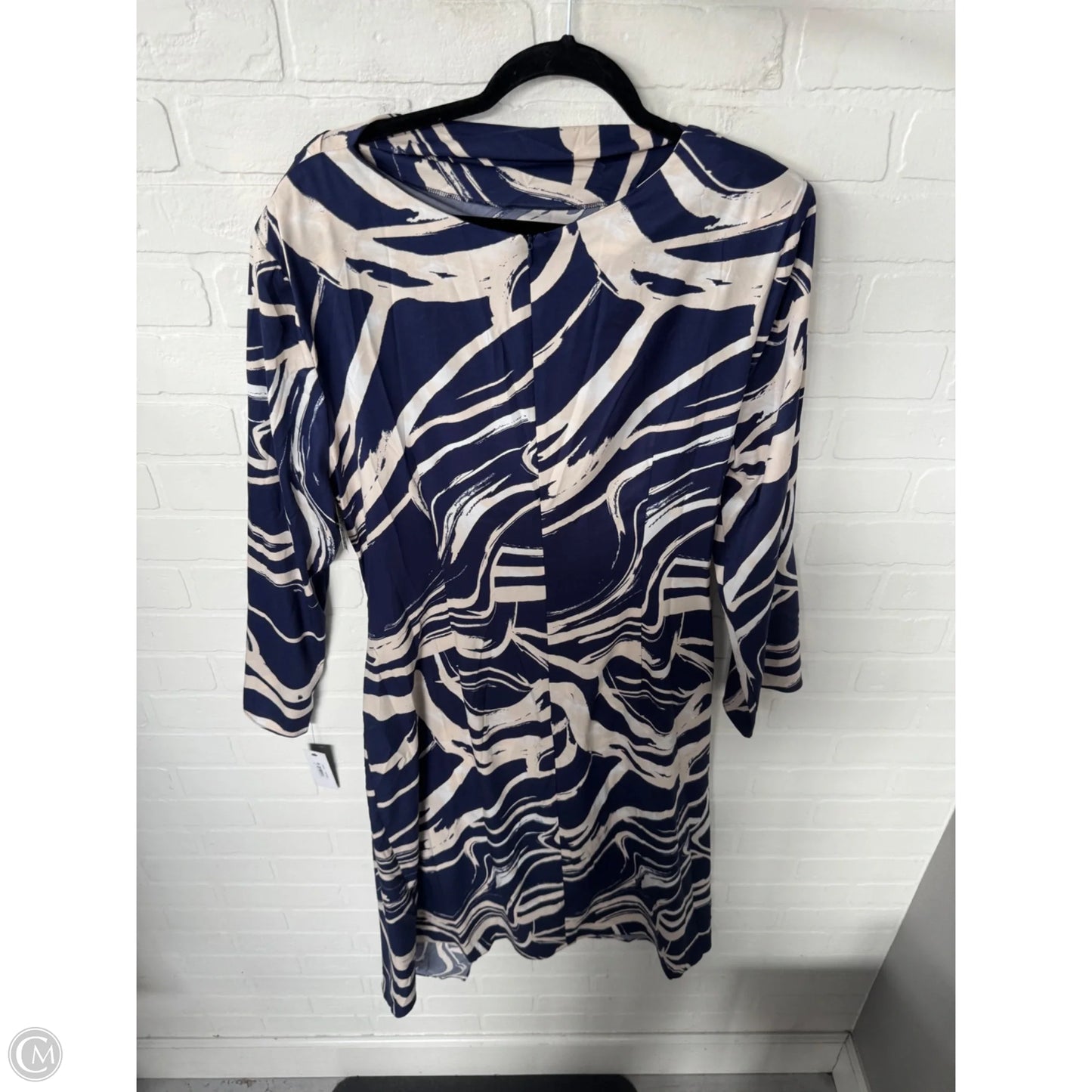 Dress Work By Donna Morgan In BLUE & Cream, Size: 1x