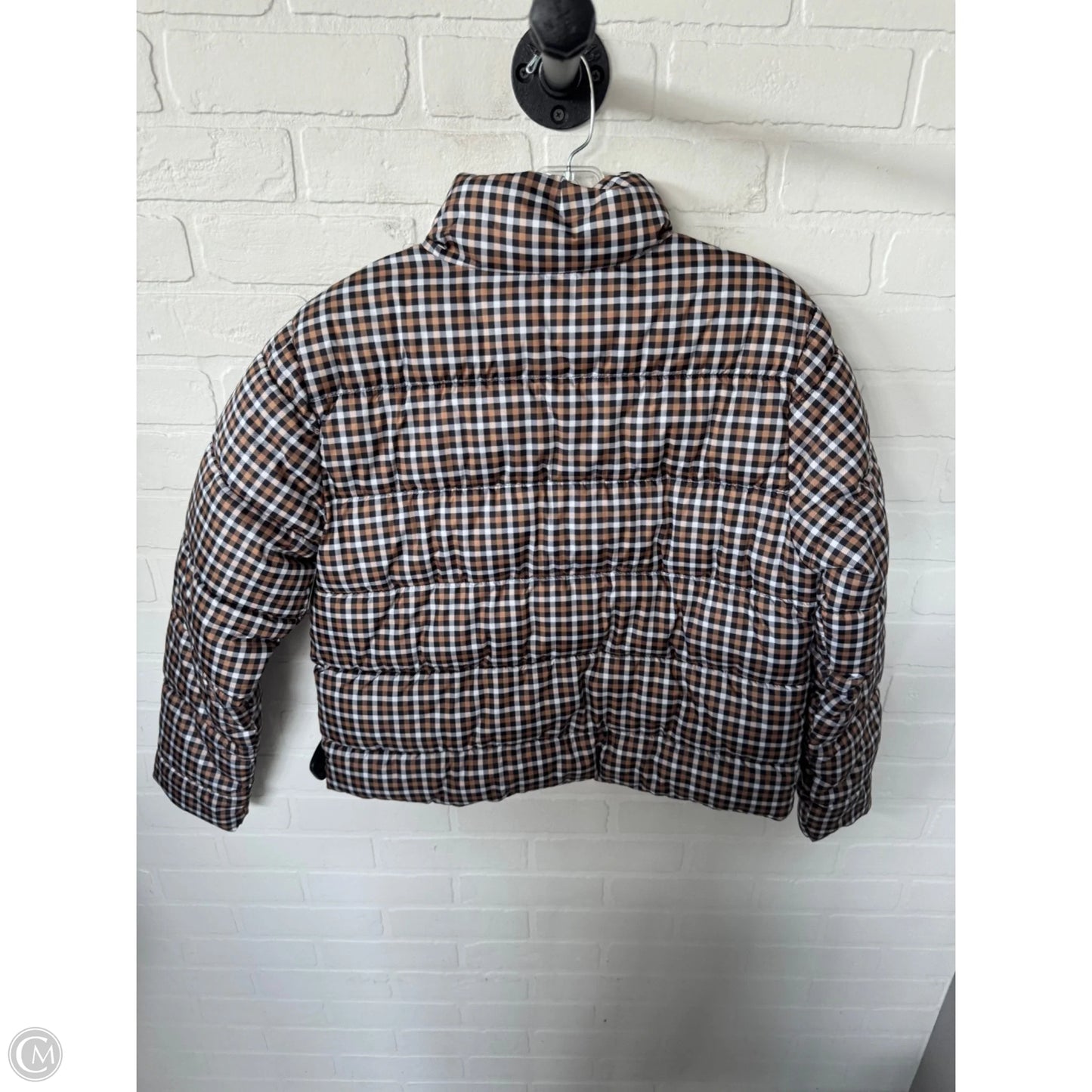 Jacket Puffer & Quilted By Time And Tru In Black & Tan, Size: M