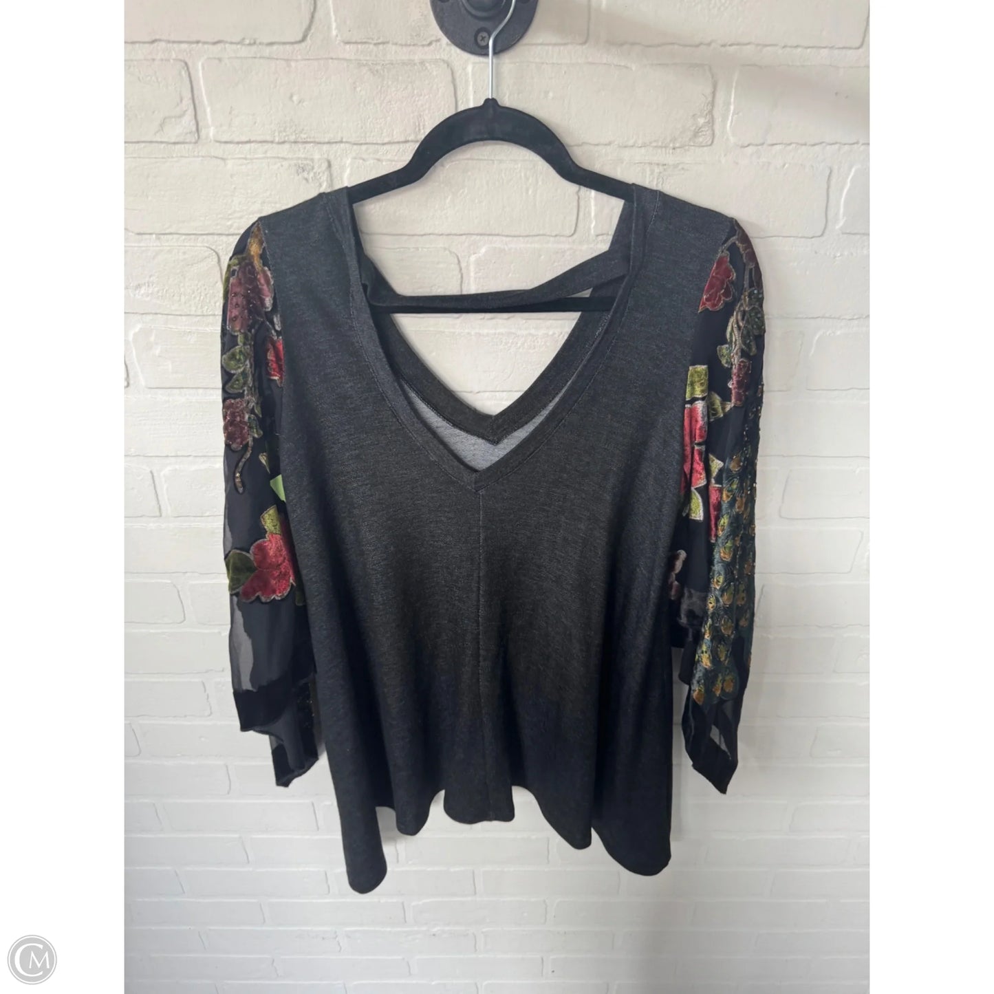 Top Long Sleeve By Boho Jane In Black & Yellow, Size: S