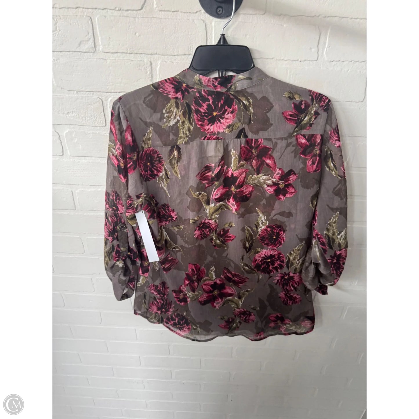 Top 3/4 Sleeve By Kut In Brown & Red, Size: M