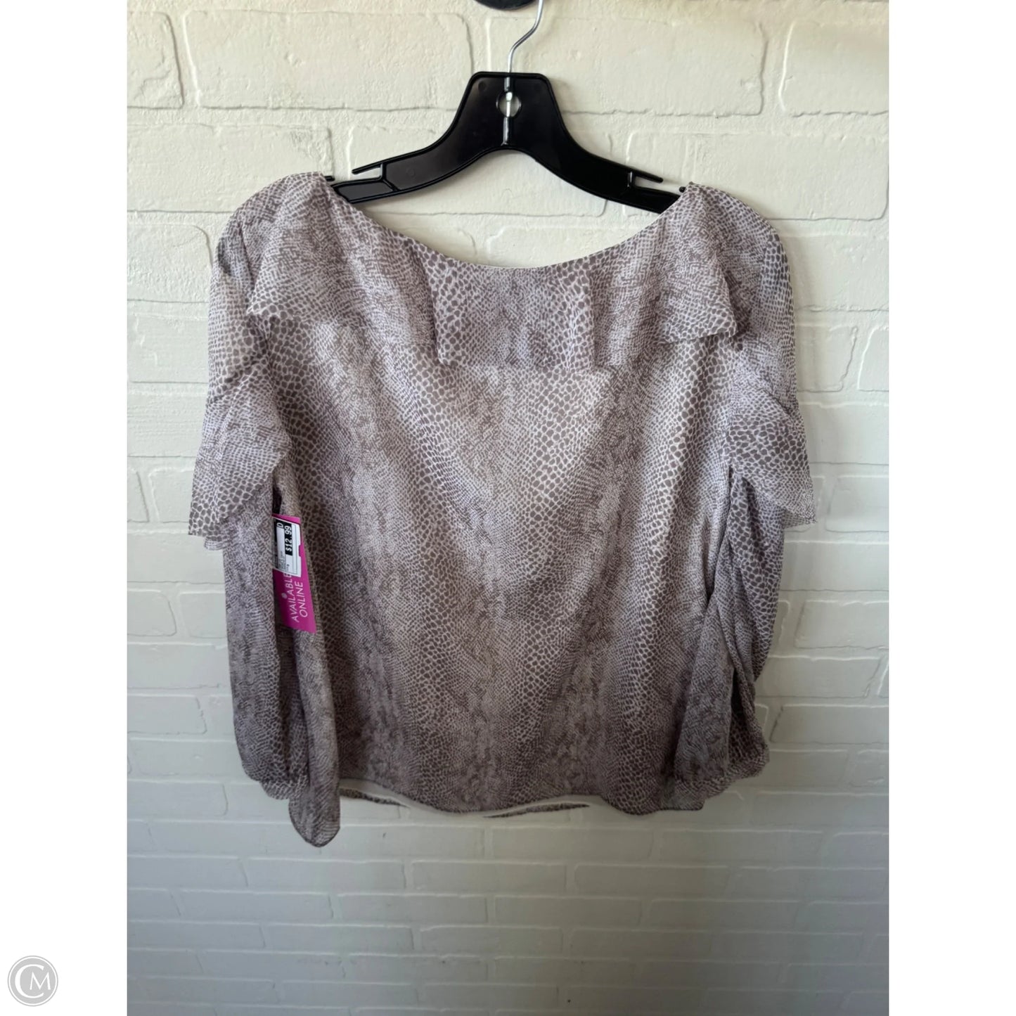 Top Long Sleeve By Banana Republic In Brown & Cream, Size: M