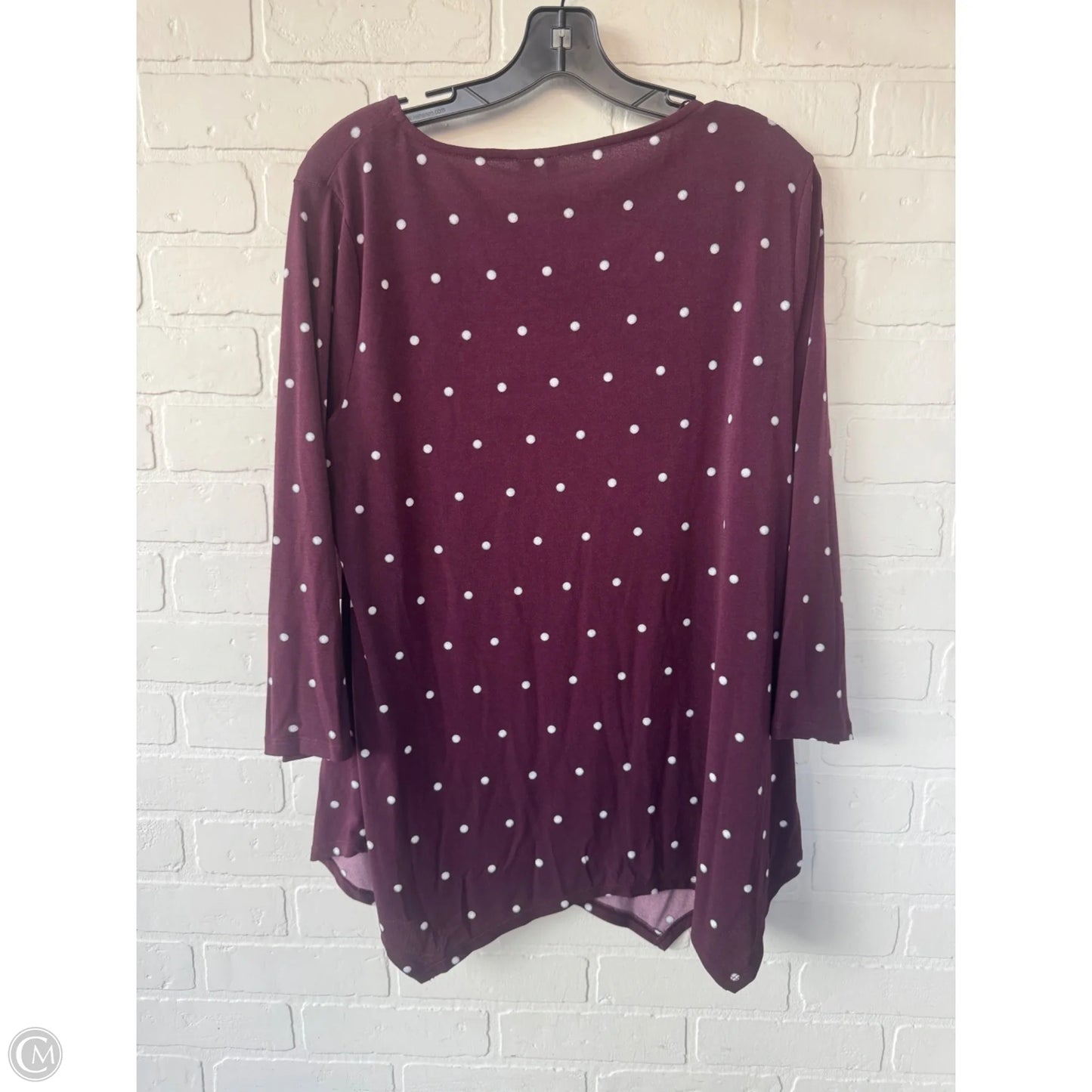 Top Long Sleeve By Elle In Purple, Size: L