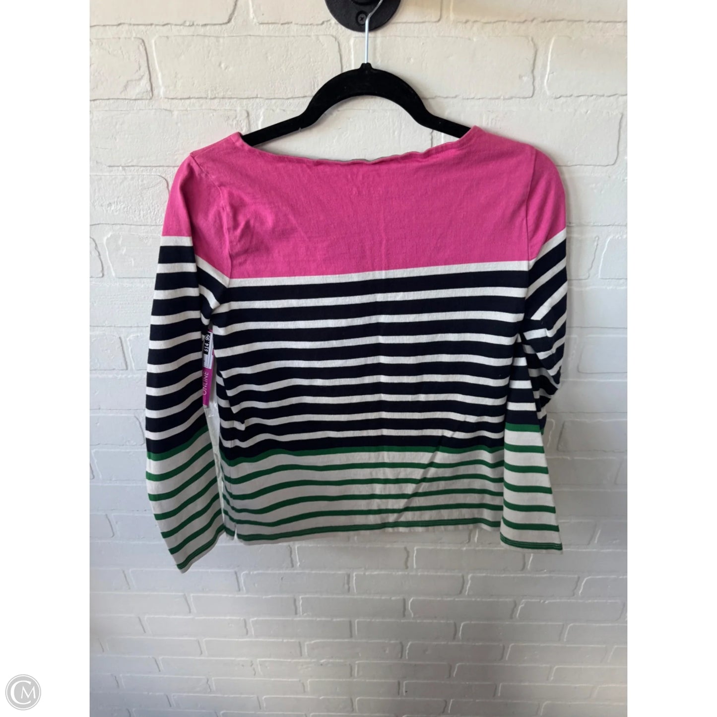 Top Long Sleeve By Talbots In Black & Pink, Size: S
