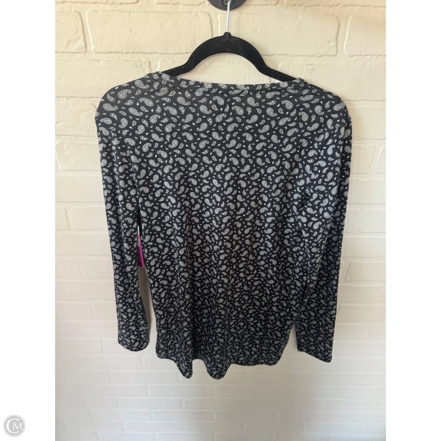 Top Long Sleeve By Lands End In Black & White, Size: S