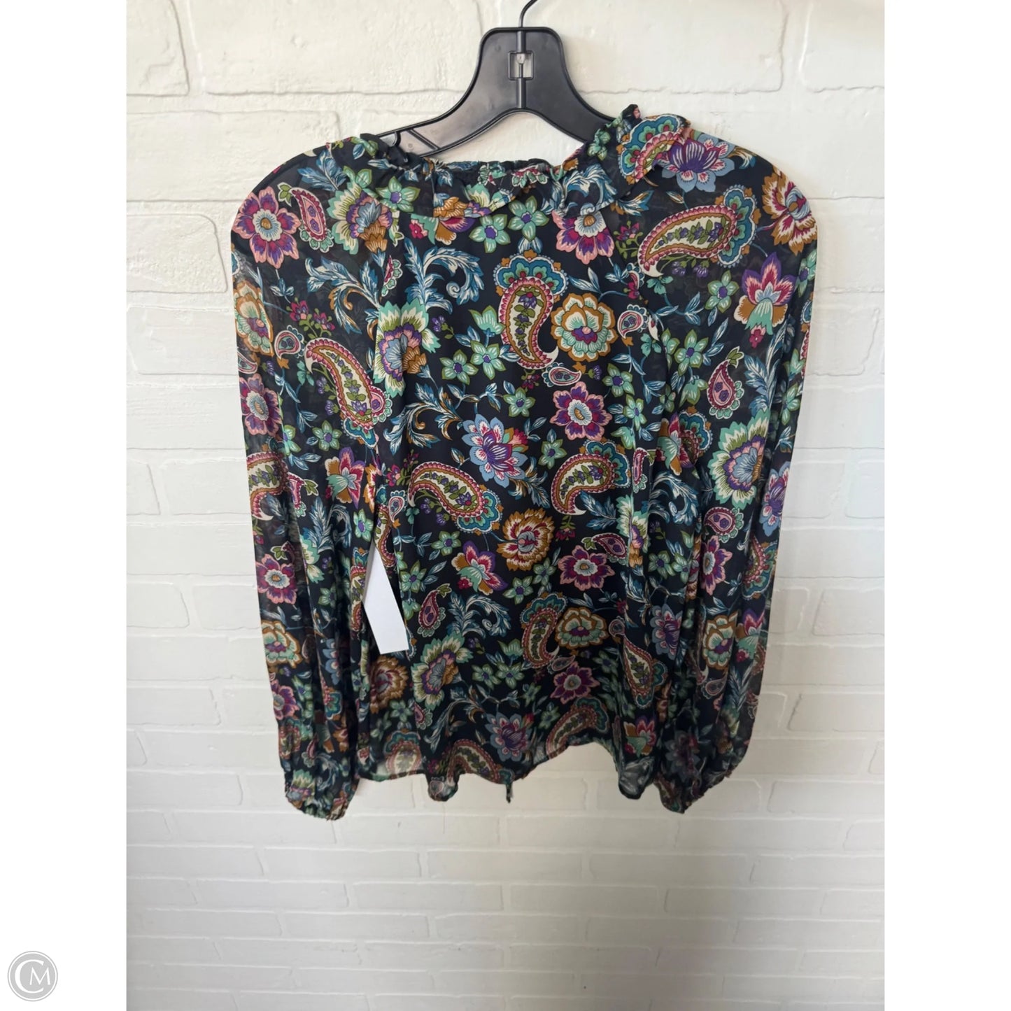 Top Long Sleeve By Cece In Black & Green, Size: Xs