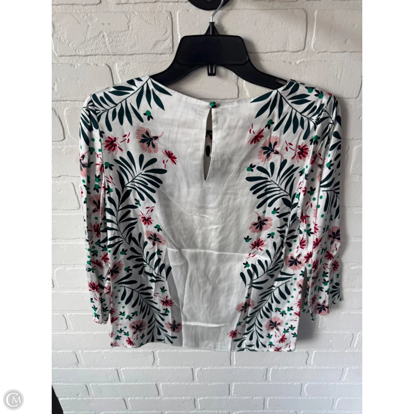 Top Long Sleeve By Boden In Green & White, Size: S