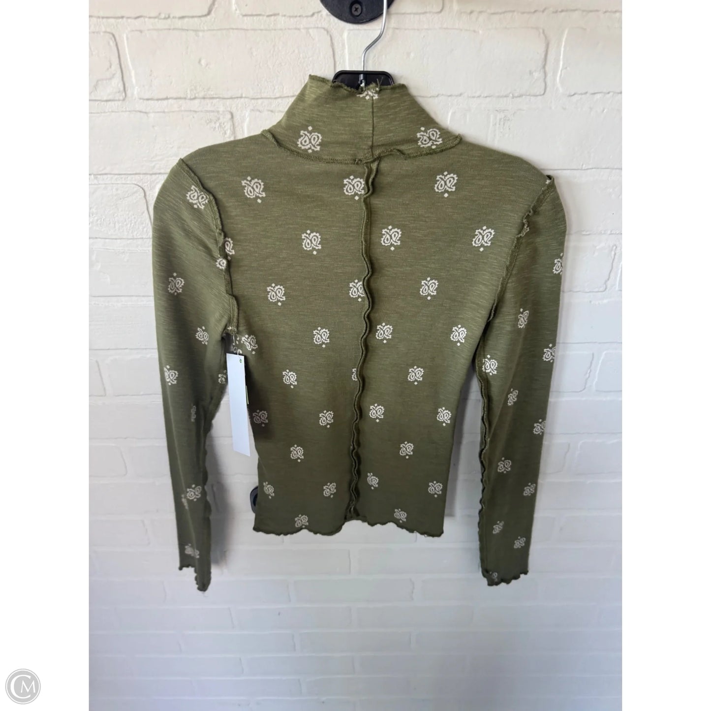 Top Long Sleeve By Pilcro In Green & White, Size: Xxs
