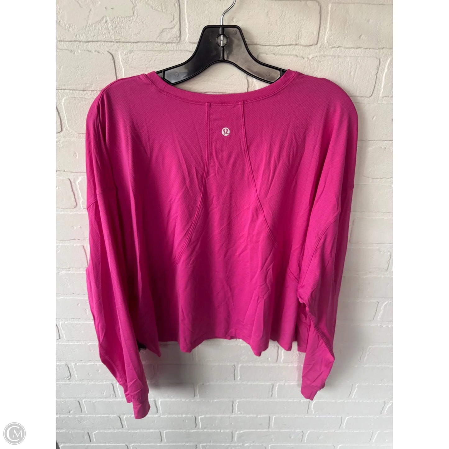 Athletic Top Long Sleeve Crewneck By Lululemon In Pink, Size: Xl