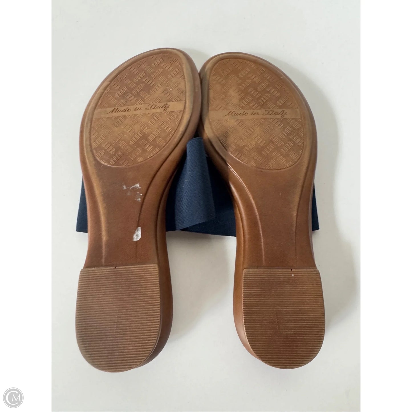 Sandals Flip Flops By Italian Shoemakers In Blue & Brown, Size: 6