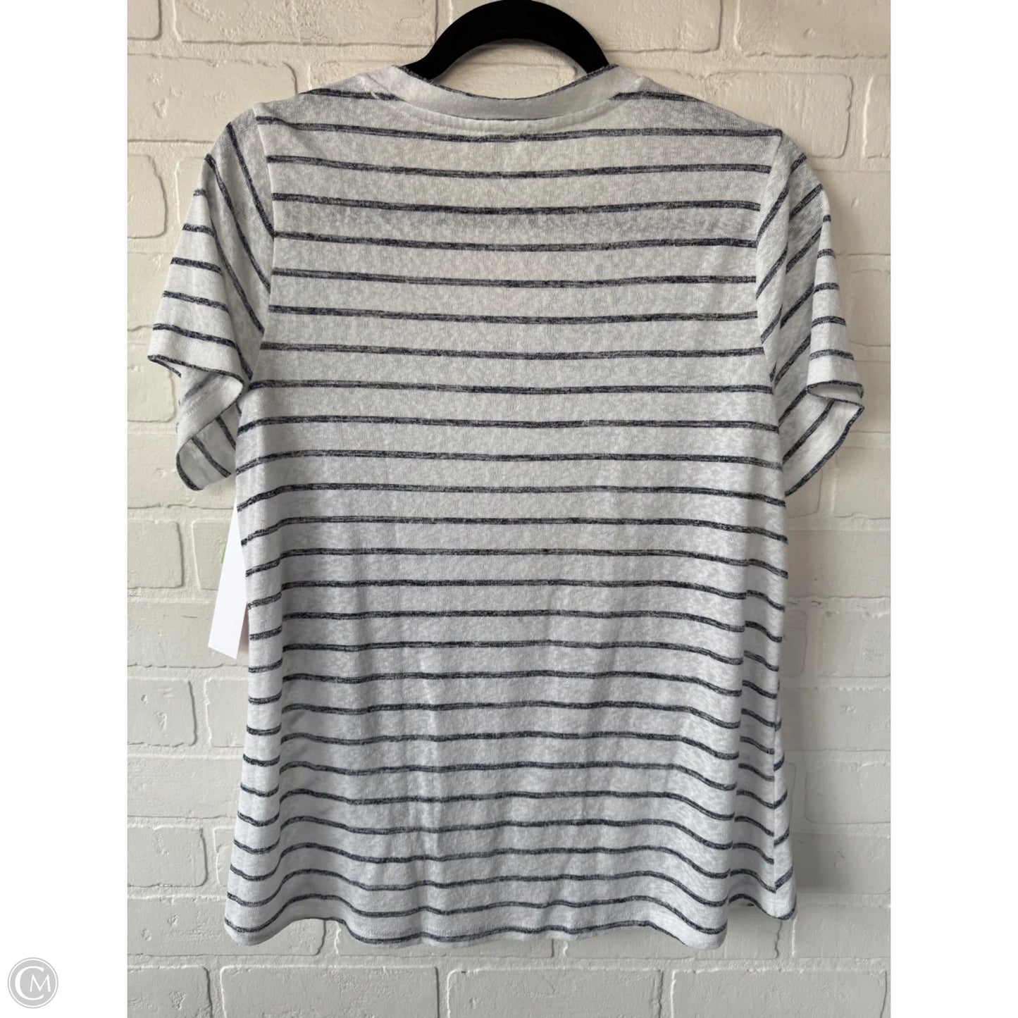 Top Short Sleeve By Caslon In Black & White, Size: L