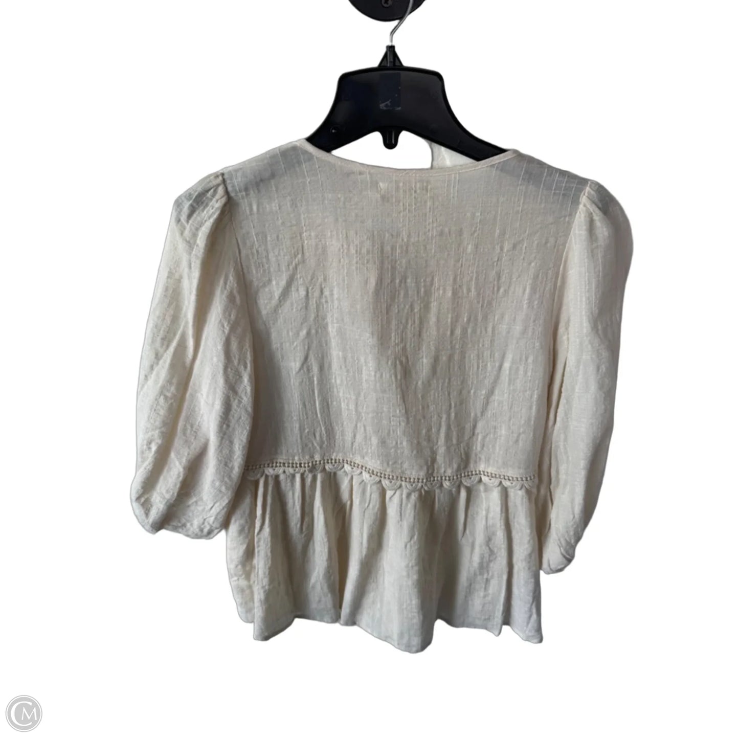 Top Long Sleeve By Max Studio In Cream, Size: Xs