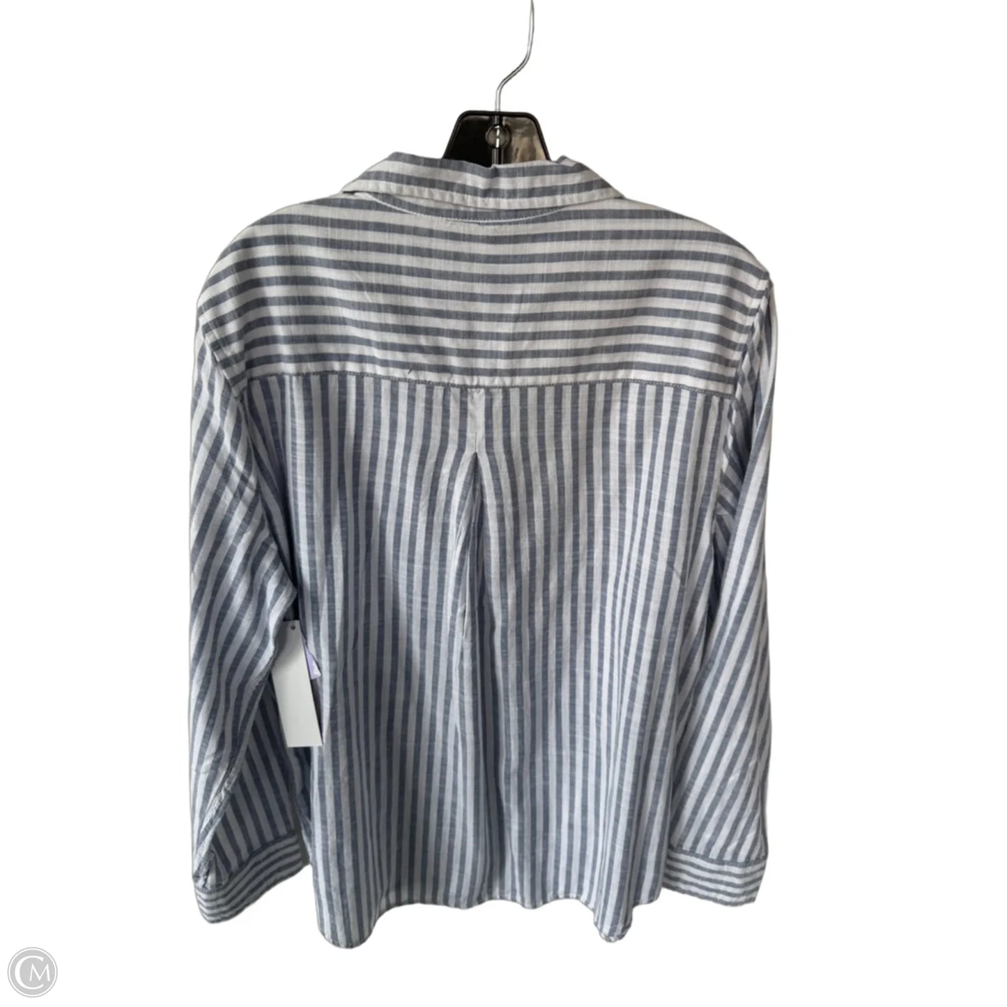 Top Long Sleeve By Lola River In Blue & White, Size: Xl