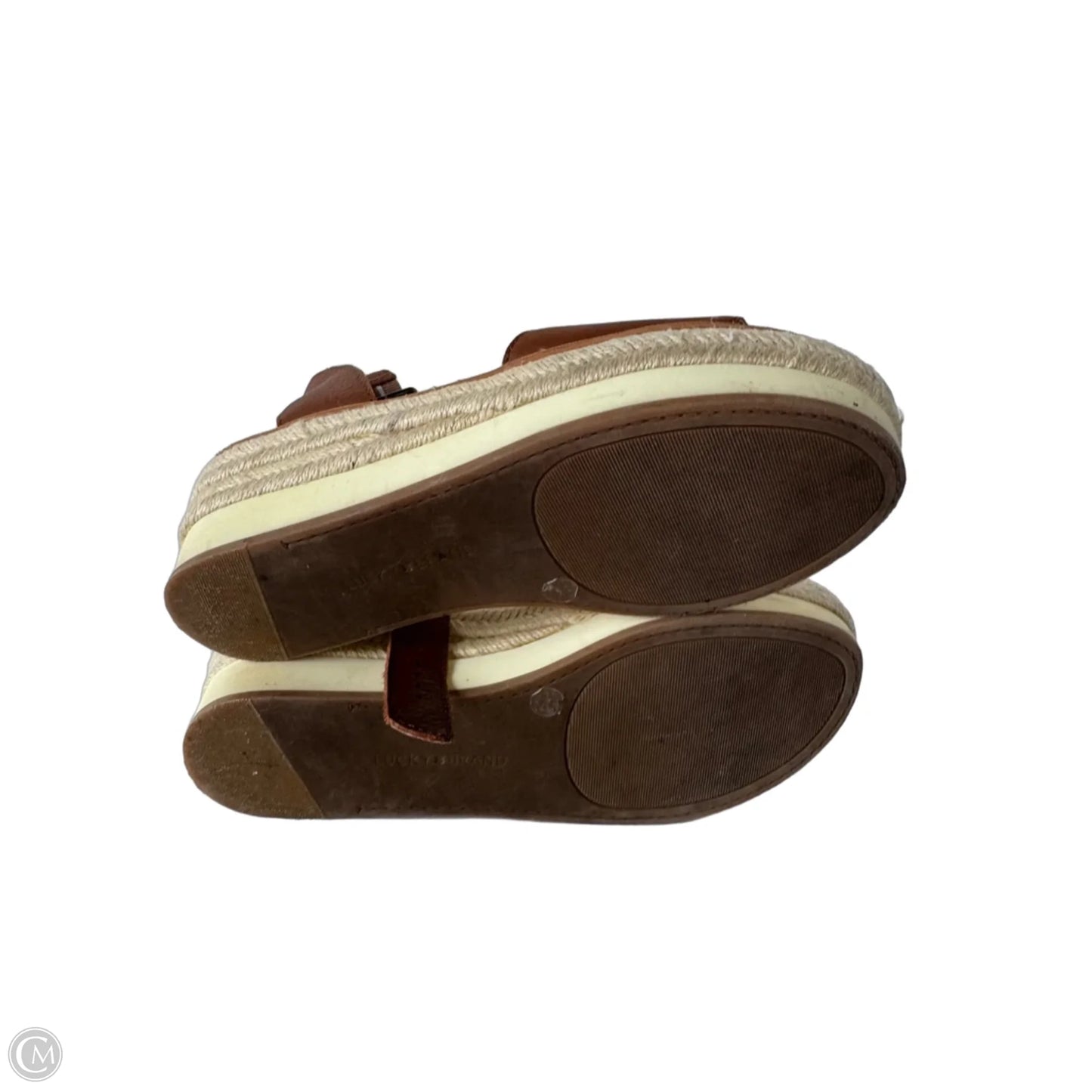 Sandals Heels Wedge By Lucky Brand In Brown, Size: 8