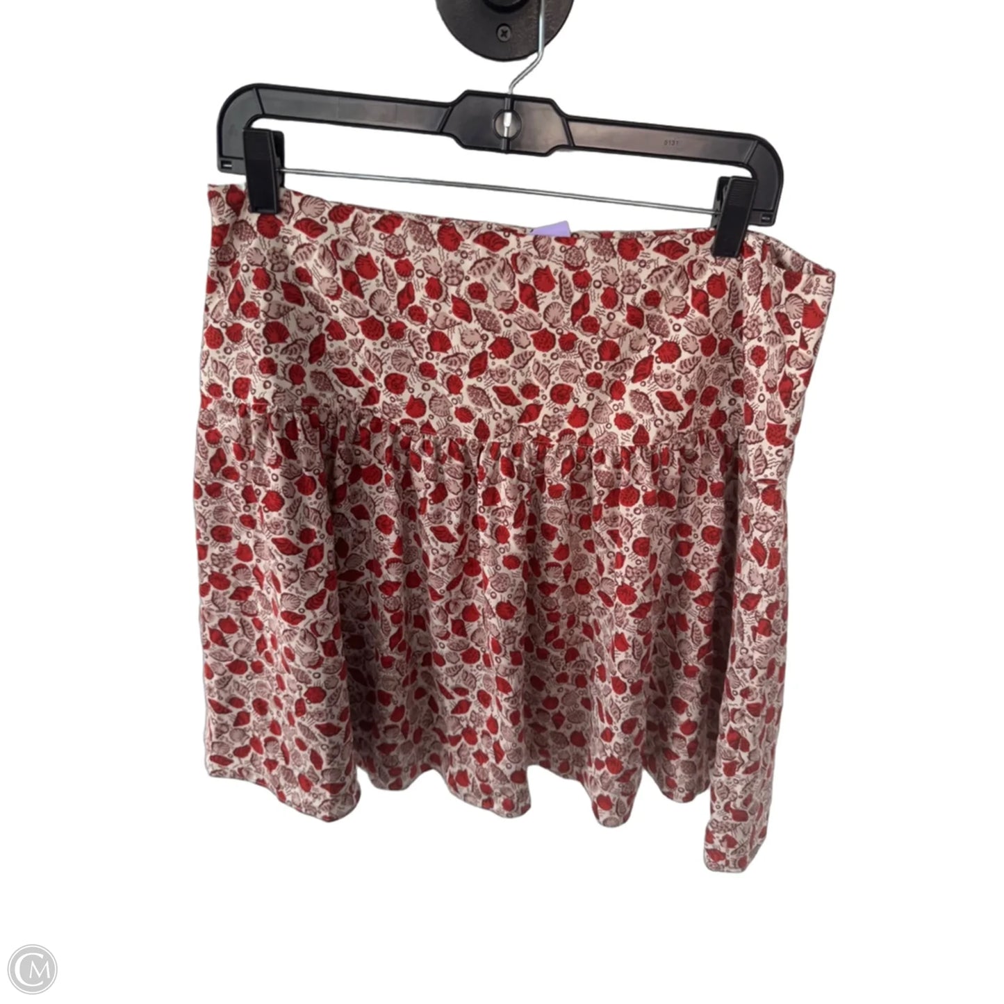 Skirt Mini & Short By Ann Taylor In Cream & Red, Size: L
