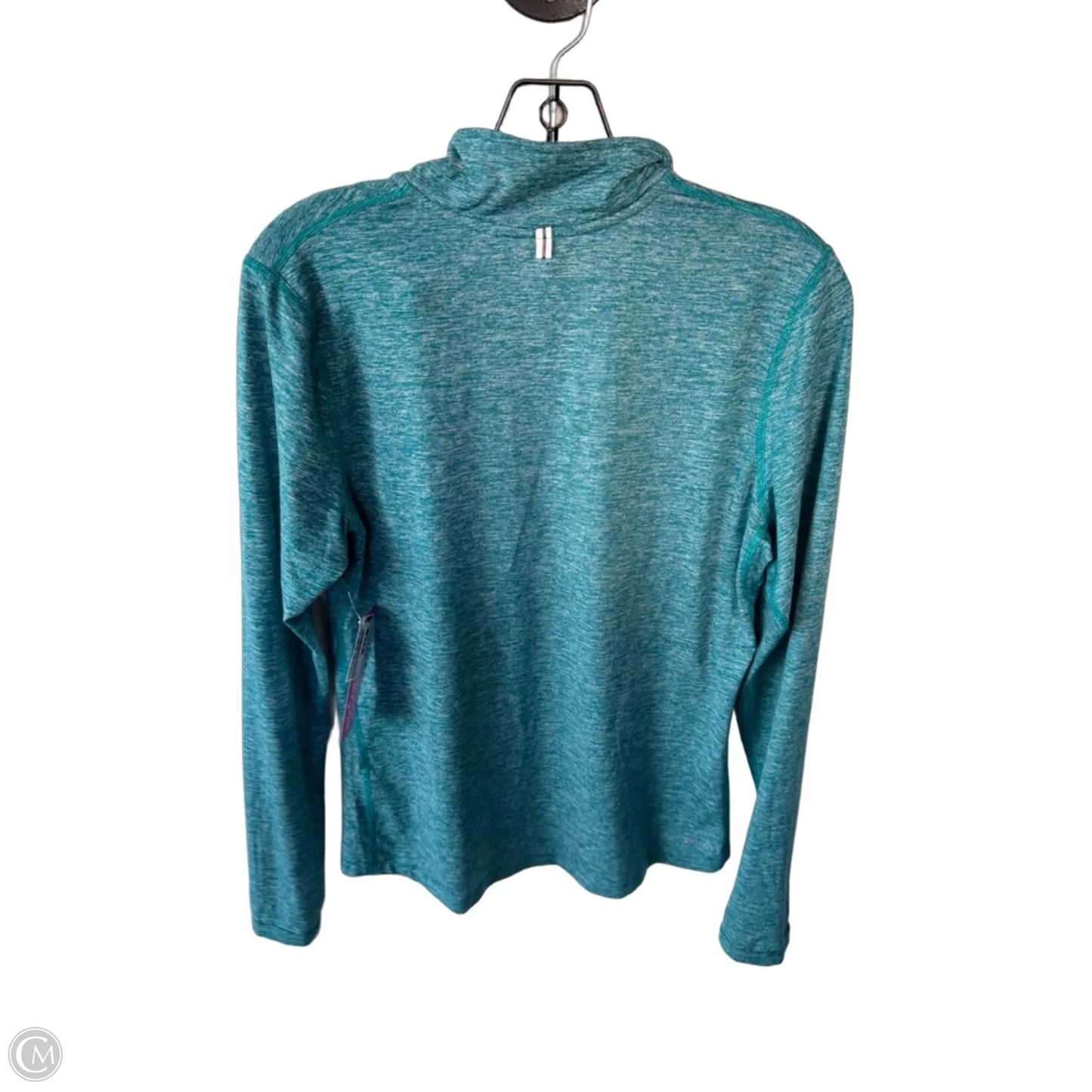 Athletic Top Long Sleeve Collar By Nike Apparel In Blue & White, Size: M