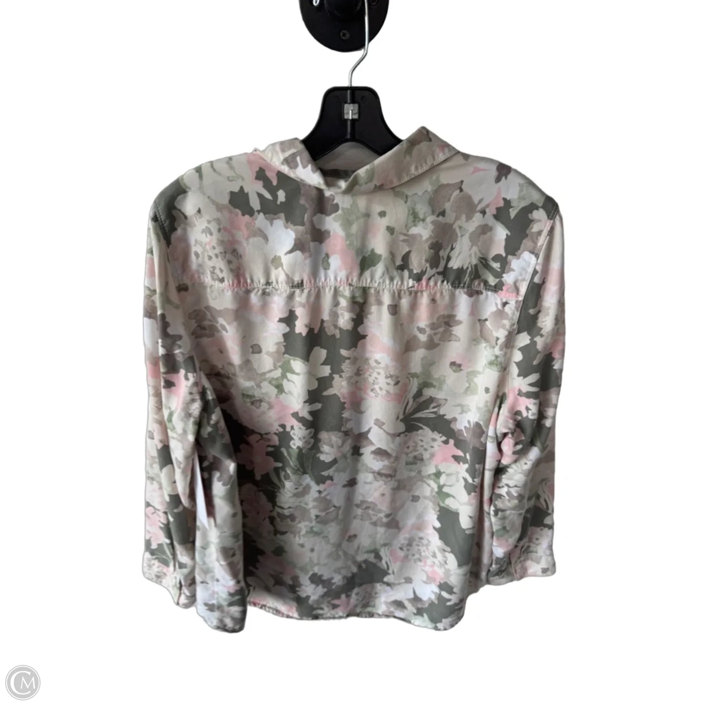 Top Long Sleeve By Chicos In Cream & Green, Size: Xl