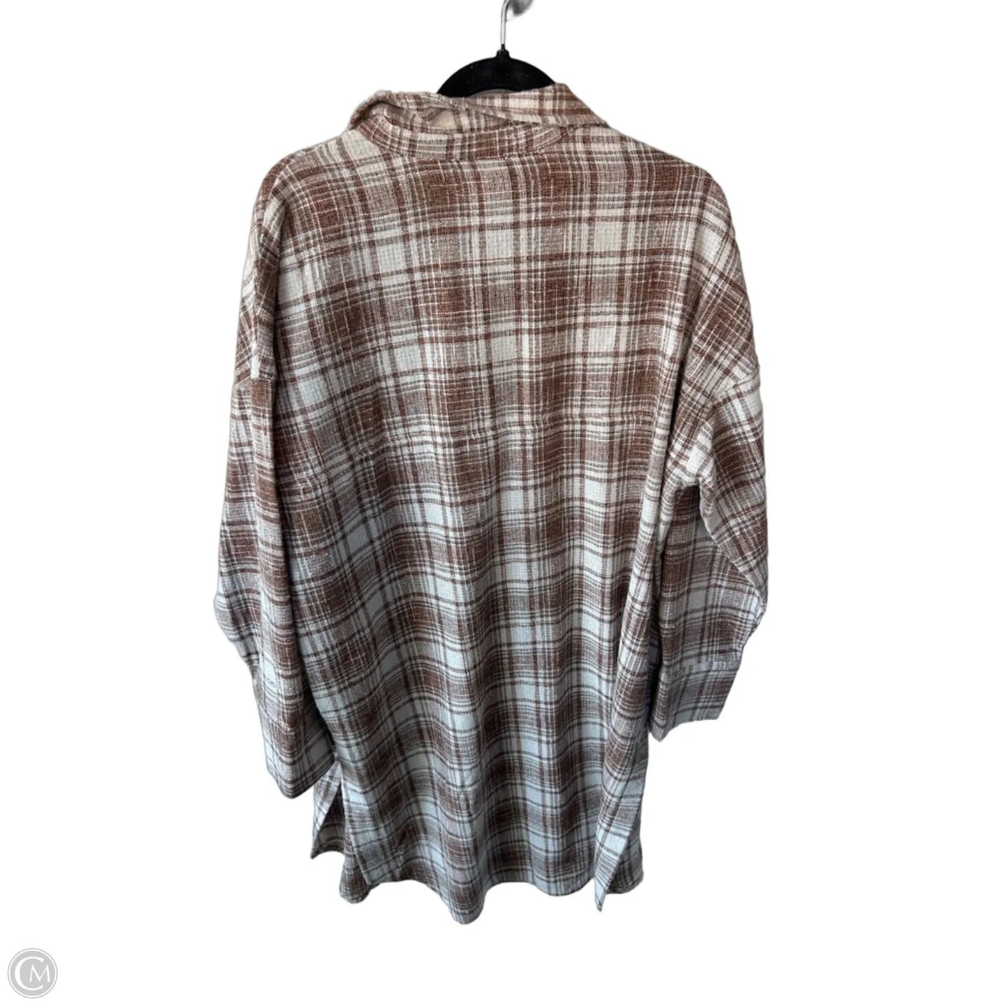 Dress Casual Midi By Cmc In Brown & White, Size: L