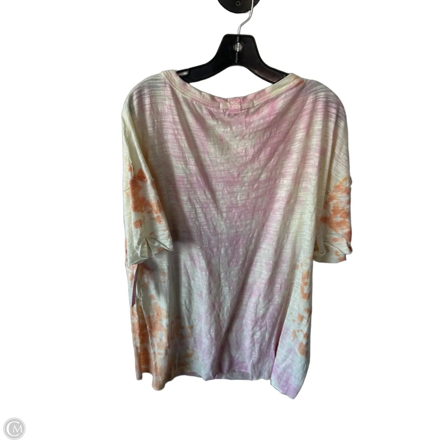 Top Short Sleeve By We The Free In Cream & Pink, Size: M