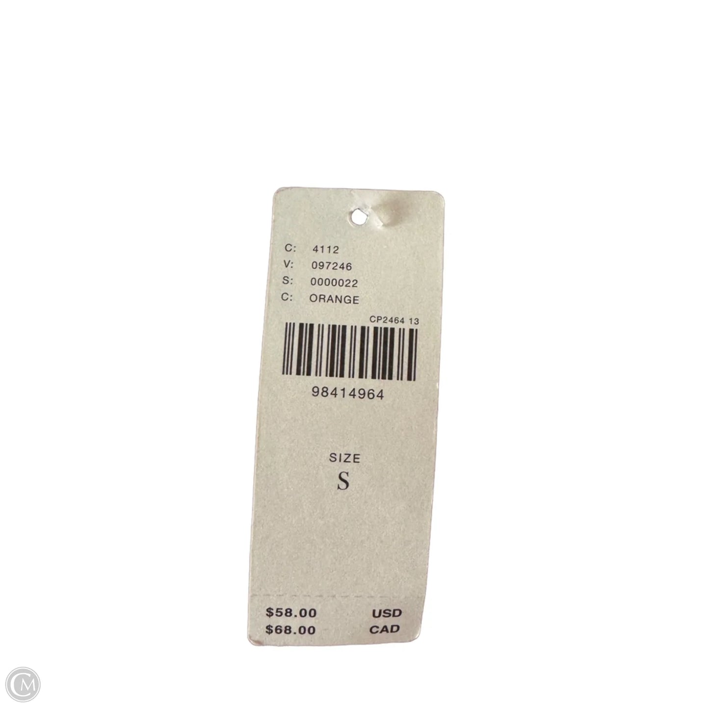 Top Short Sleeve Basic By Anthropologie In Orange, Size: S