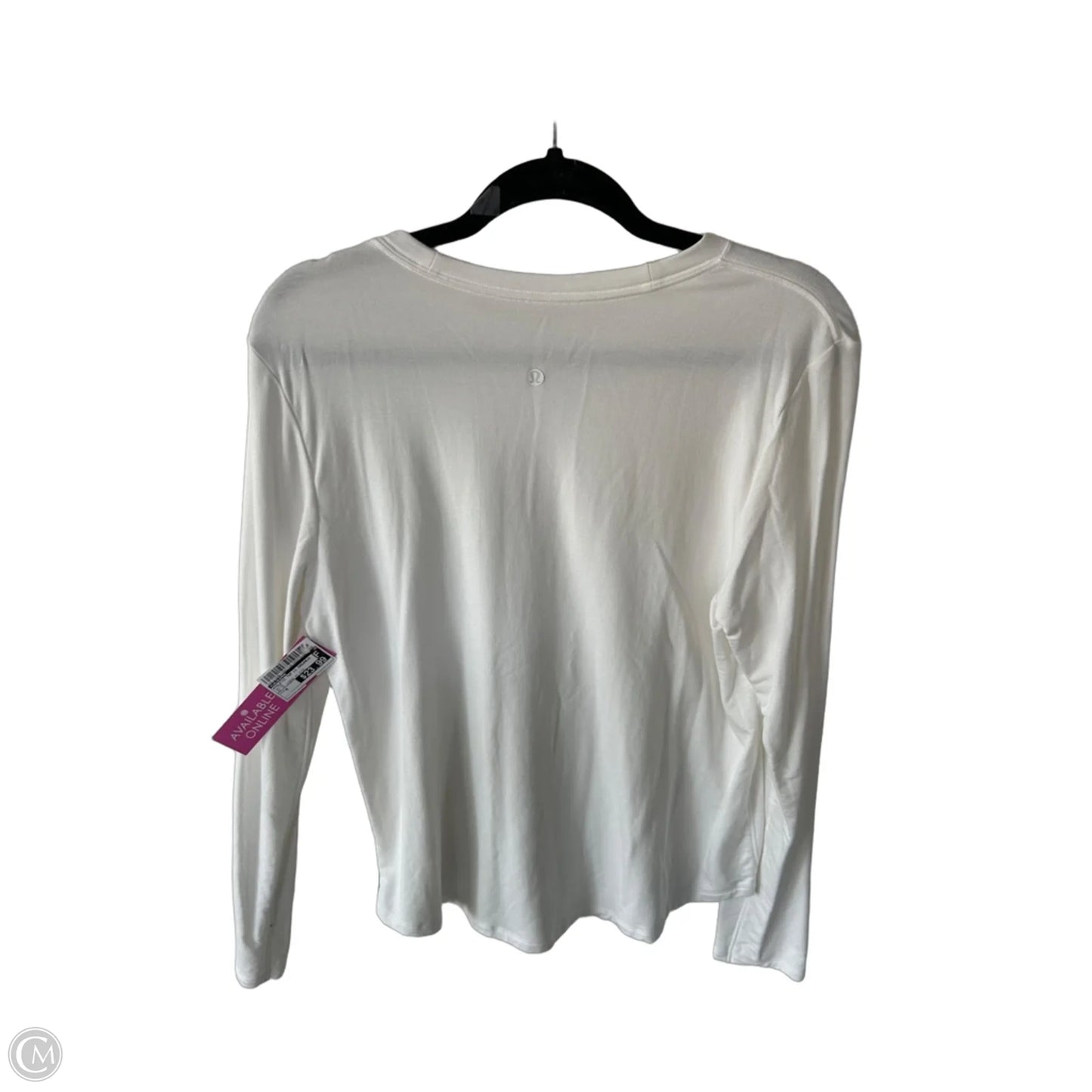Athletic Top Long Sleeve Crewneck By Lululemon In White, Size: M